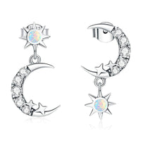 'Stars and Moons' CZ and Sterling Silver Earrings - Sterling Silver Earrings - Allora Jade