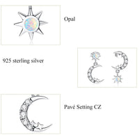 'Stars and Moons' CZ and Sterling Silver Earrings - Sterling Silver Earrings - Allora Jade