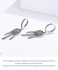 'Dreamcatcher' CZ & Sterling Silver Dangle Earrings - Sterling Silver Earrings - Allora Jade