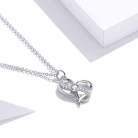 'Forever Love' CZ & Sterling Silver Heart Pendant Necklace - Sterling Silver Pendant Necklaces - Allora Jade