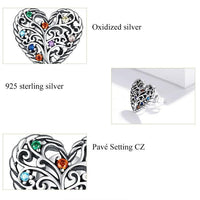 'Tree of Life Hearts' Sterling Silver & CZ Stud Earrings - Sterling Silver Earrings - Allora Jade