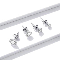 'Round CZ' Cubic Zirconia & Sterling Silver Stud Earrings - Sterling Silver Earrings - Allora Jade