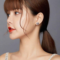 'Tree of Life Hearts' Sterling Silver & CZ Stud Earrings - Sterling Silver Earrings - Allora Jade