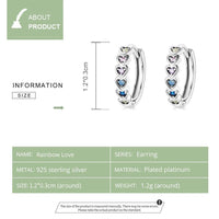 'Hearts' CZ and Sterling Silver Hoop Earrings - Sterling Silver Earrings - Allora Jade