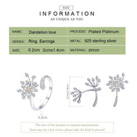 'Dandelion Love' CZ & Sterling Silver Jewellery Set - Sterling Silver Jewellery Sets - Allora Jade