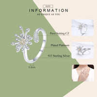 'Dandelion Love' CZ and Sterling Silver Ring - Sterling Silver Rings - Allora Jade