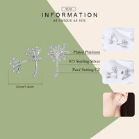 'Dandelion Love' Sterling Silver & CZ Stud Earrings - Sterling Silver Earrings - Allora Jade
