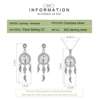 'Tree of Life Dream Catcher' Sterling Silver and CZ Jewellery Set - Sterling Silver Jewellery Sets - Allora Jade