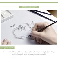 'Hummingbird' CZ and Sterling Silver Ring - Sterling Silver Rings - Allora Jade