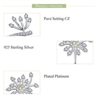 'Dandelion Love' Sterling Silver & CZ Stud Earrings - Sterling Silver Earrings - Allora Jade