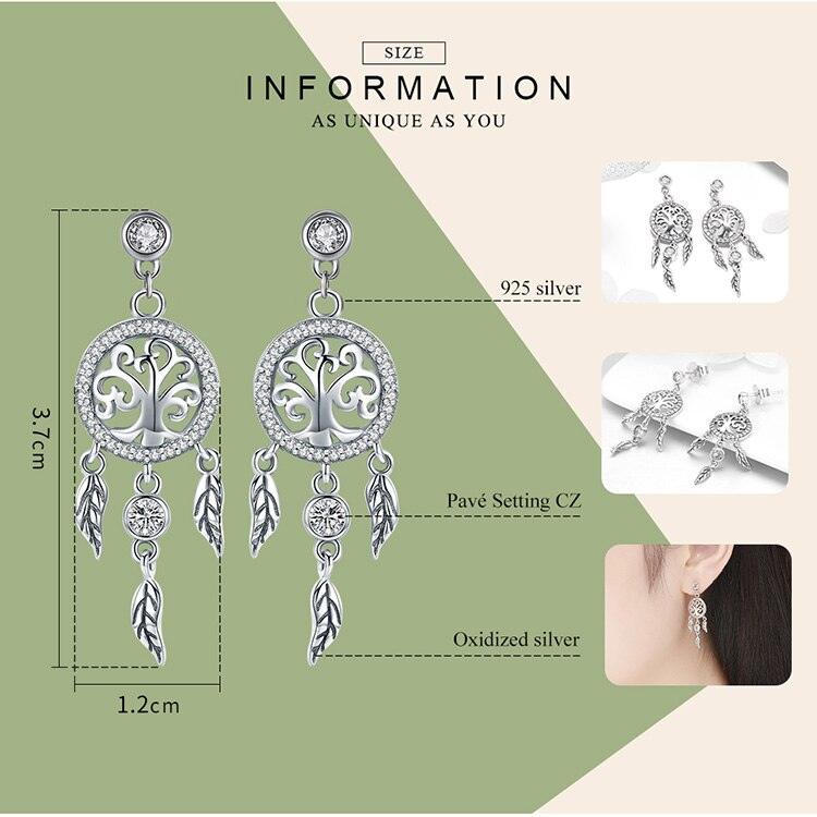 'Tree of Life Dream Catcher' CZ & Sterling Silver Earrings - Sterling Silver Earrings - Allora Jade