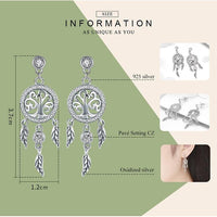 'Tree of Life Dream Catcher' CZ & Sterling Silver Earrings - Sterling Silver Earrings - Allora Jade