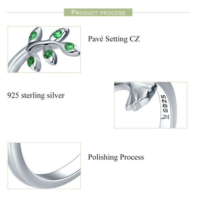 'Hummingbird' CZ and Sterling Silver Ring - Sterling Silver Rings - Allora Jade