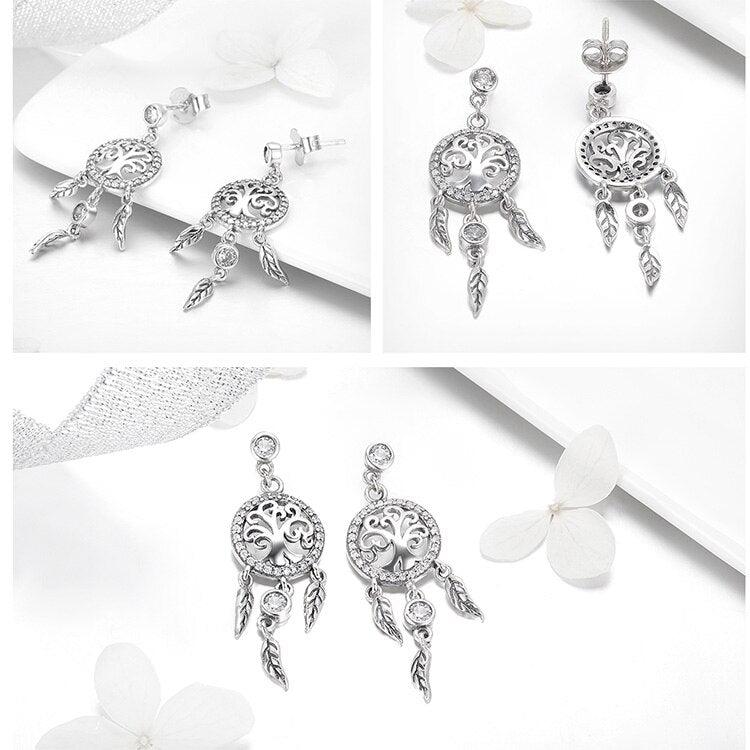 'Tree of Life Dream Catcher' Sterling Silver and CZ Jewellery Set - Sterling Silver Jewellery Sets - Allora Jade