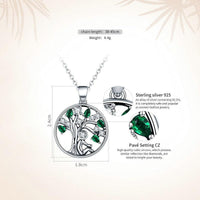 'Peaceful Lucky Tree' Pendant Necklace CZ & Sterling Silver - Sterling Silver Pendant Necklaces - Allora Jade