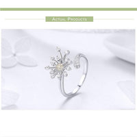 'Dandelion Love' CZ and Sterling Silver Ring - Sterling Silver Rings - Allora Jade