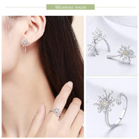 'Dandelion Love' CZ & Sterling Silver Jewellery Set - Sterling Silver Jewellery Sets - Allora Jade