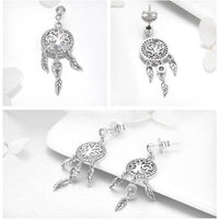 'Tree of Life Dream Catcher' CZ & Sterling Silver Earrings - Sterling Silver Earrings - Allora Jade