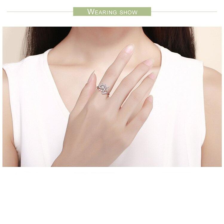 'Dandelion Love' CZ and Sterling Silver Ring - Sterling Silver Rings - Allora Jade