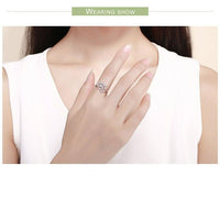 'Dandelion Love' CZ and Sterling Silver Ring - Sterling Silver Rings - Allora Jade