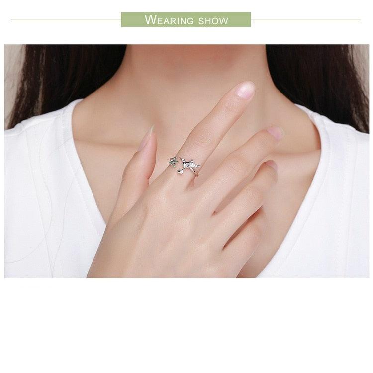 'Hummingbird' CZ and Sterling Silver Ring - Sterling Silver Rings - Allora Jade