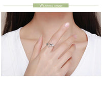 'Hummingbird' CZ and Sterling Silver Ring - Sterling Silver Rings - Allora Jade