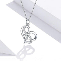 'Forever Love' CZ & Sterling Silver Heart Pendant Necklace - Sterling Silver Pendant Necklaces - Allora Jade