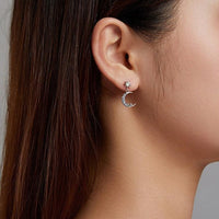 'Stars and Moons' CZ and Sterling Silver Earrings - Sterling Silver Earrings - Allora Jade