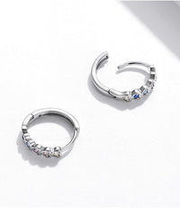 'Hearts' CZ and Sterling Silver Hoop Earrings - Sterling Silver Earrings - Allora Jade