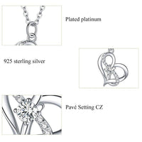 'Forever Love' CZ & Sterling Silver Heart Pendant Necklace - Sterling Silver Pendant Necklaces - Allora Jade