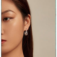 'Fancy Vines' CZ and Sterling Silver Hoop Earrings - Sterling Silver Earrings - Allora Jade