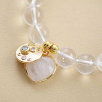 Tiger's Eye Beads & Heart Charm Stretchy Bracelet - Womens Bracelets Crystal Bracelet - Allora Jade