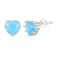 'Birthstone Hearts' CZ and Sterling Silver Stud Earrings - Sterling Silver Earrings - Allora Jade