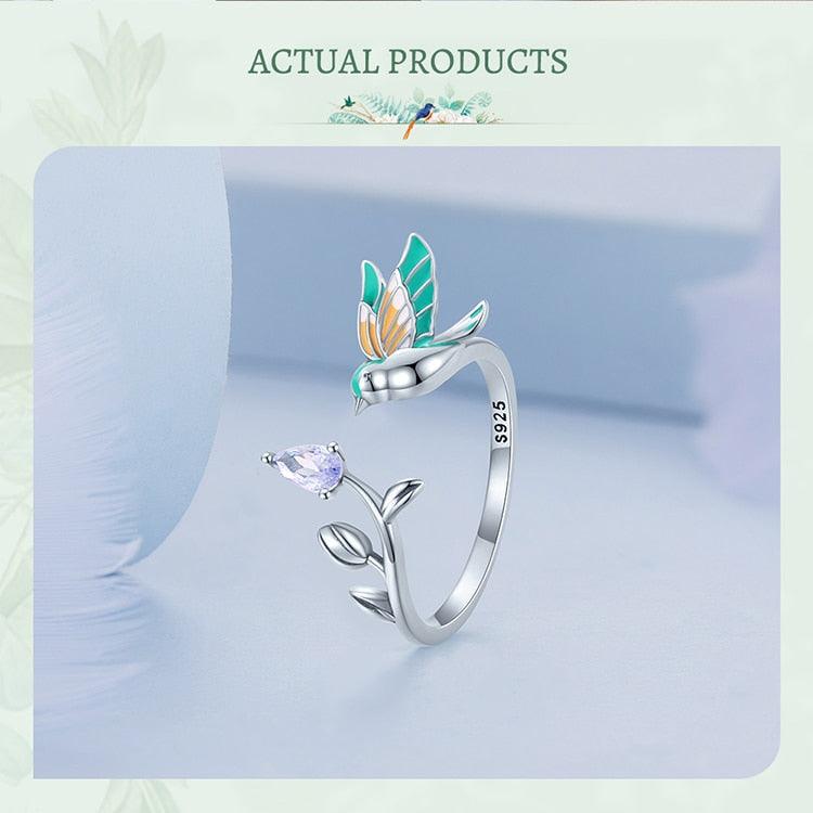 'Kingfisher' Sterling Silver and CZ Ring - Sterling Silver Rings - Allora Jade