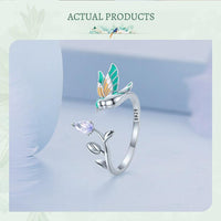 'Kingfisher' Sterling Silver and CZ Ring - Sterling Silver Rings - Allora Jade
