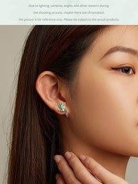 'Kingfisher' Sterling Silver and CZ Stud Earrings - Sterling Silver Earrings - Allora Jade