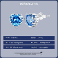'Birthstone Hearts' CZ and Sterling Silver Stud Earrings - Sterling Silver Earrings - Allora Jade