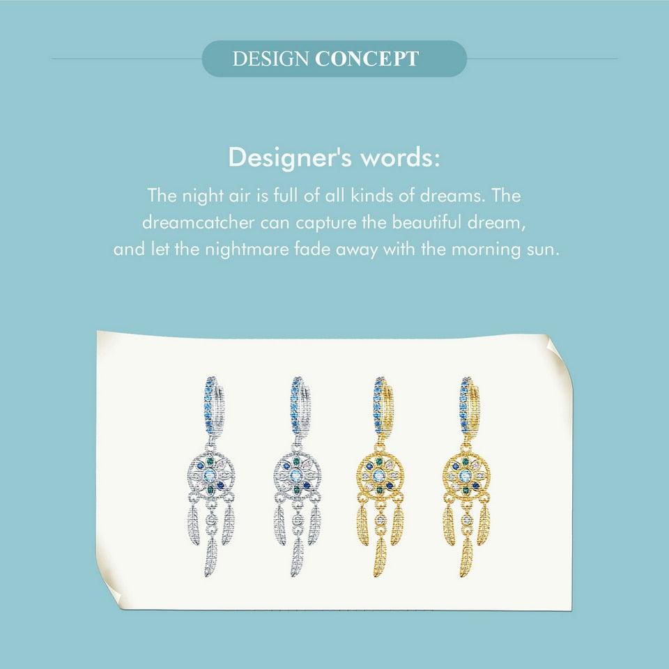 'Dreamcatcher' CZ & Sterling Silver Dangle Earrings - Sterling Silver Earrings - Allora Jade