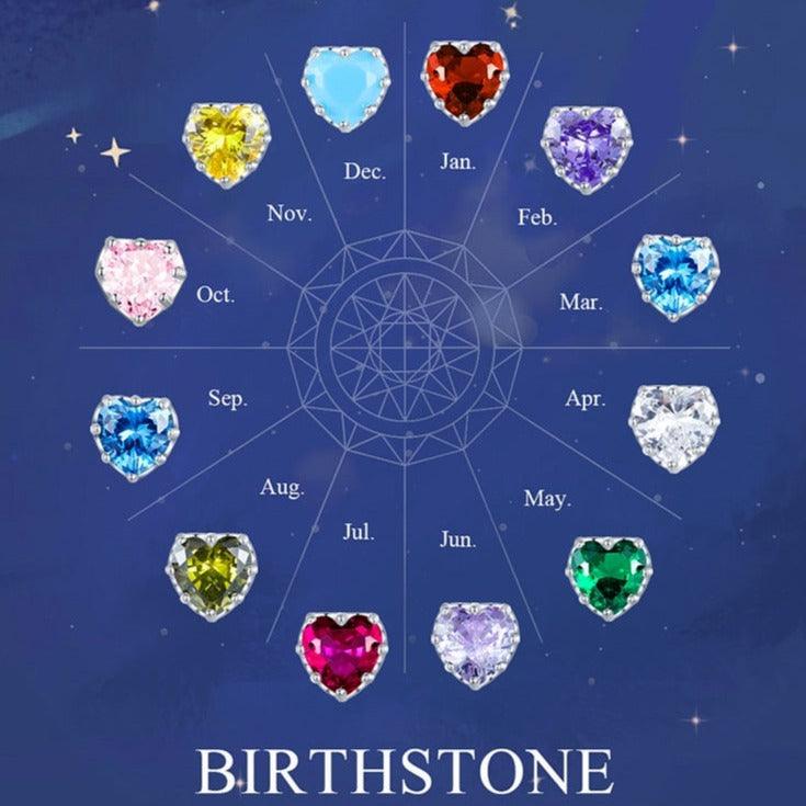 'Birthstone Hearts' CZ and Sterling Silver Stud Earrings - Sterling Silver Earrings - Allora Jade