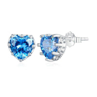 'Birthstone Hearts' CZ and Sterling Silver Stud Earrings - Sterling Silver Earrings - Allora Jade