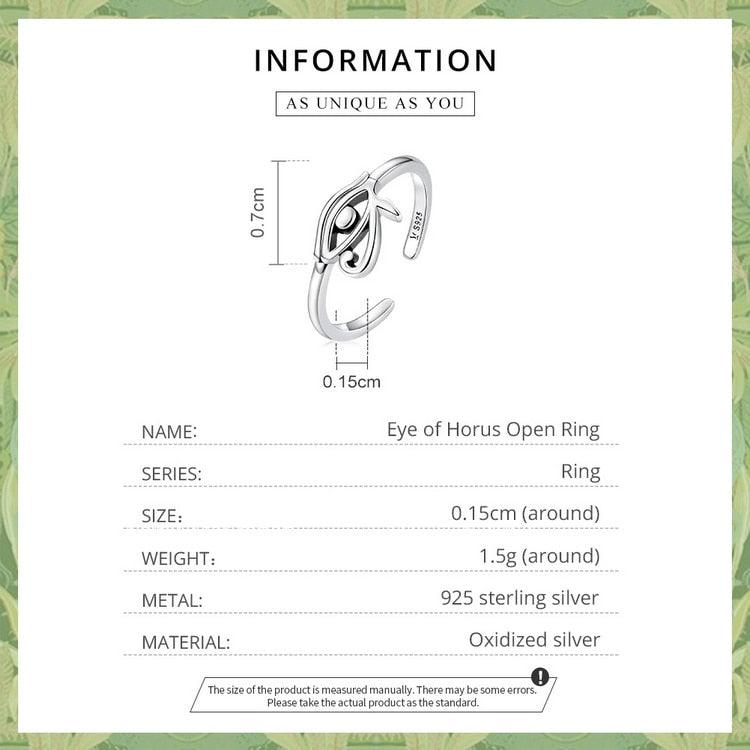 'Eye of Horus' Sterling Silver Ring - Sterling Silver Rings - Allora Jade