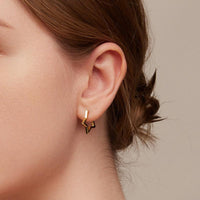 'Starlike' Sterling Silver Hoop Earrings - Sterling Silver Earrings - Allora Jade