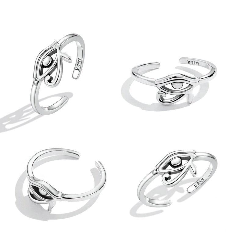 'Eye of Horus' Sterling Silver Ring - Sterling Silver Rings - Allora Jade