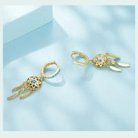 'Dreamcatcher' CZ & Sterling Silver Dangle Earrings - Sterling Silver Earrings - Allora Jade