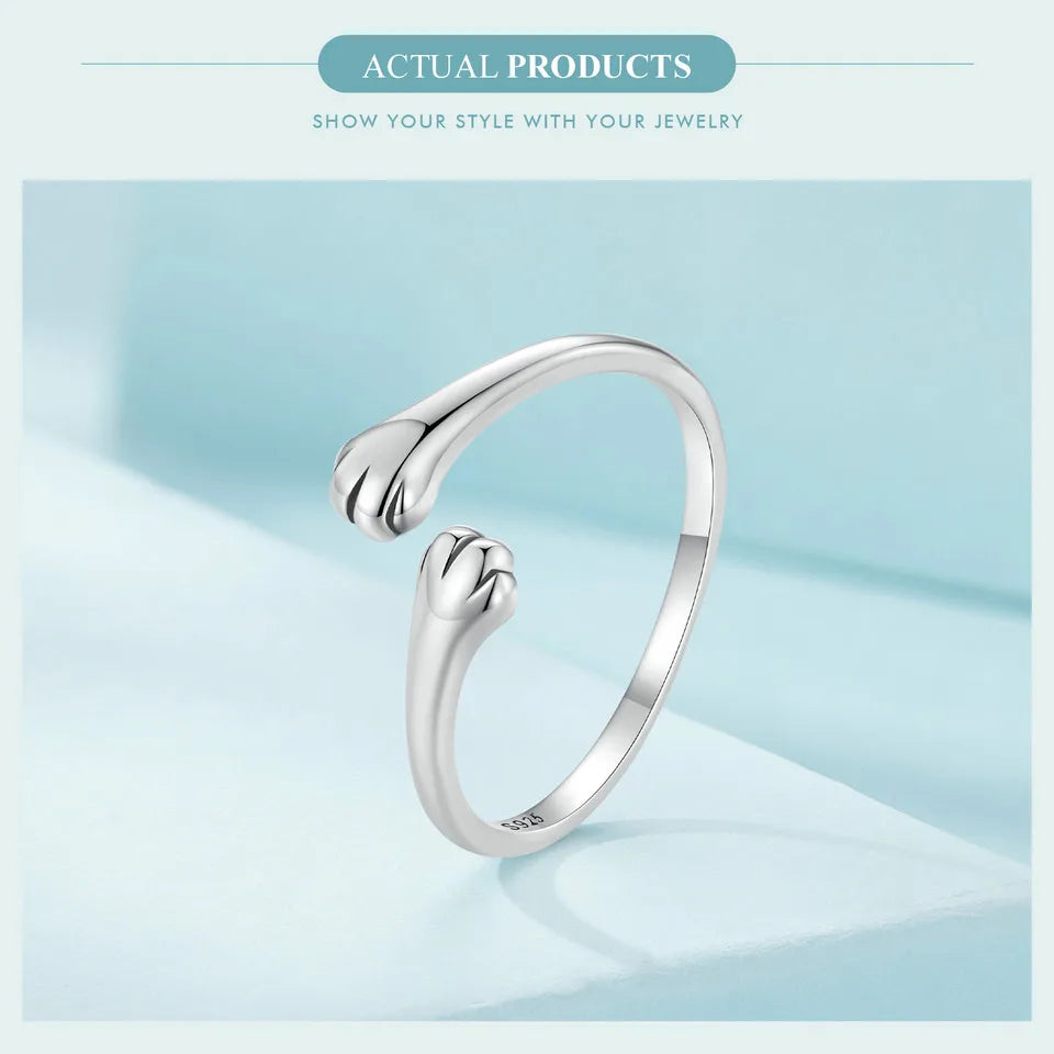 'Fur Baby Hug' Sterling Silver Ring | ALLORA JADE