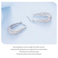 'Fancy Vines' CZ and Sterling Silver Hoop Earrings - Sterling Silver Earrings - Allora Jade