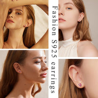 'Birthstone Hearts' CZ and Sterling Silver Stud Earrings - Sterling Silver Earrings - Allora Jade