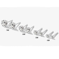 'Round CZ' Cubic Zirconia & Sterling Silver Stud Earrings - Sterling Silver Earrings - Allora Jade