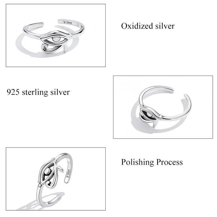'Eye of Horus' Sterling Silver Ring - Sterling Silver Rings - Allora Jade