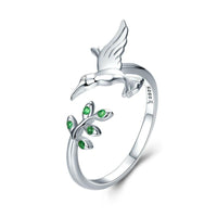 'Hummingbird' CZ and Sterling Silver Ring - Sterling Silver Rings - Allora Jade